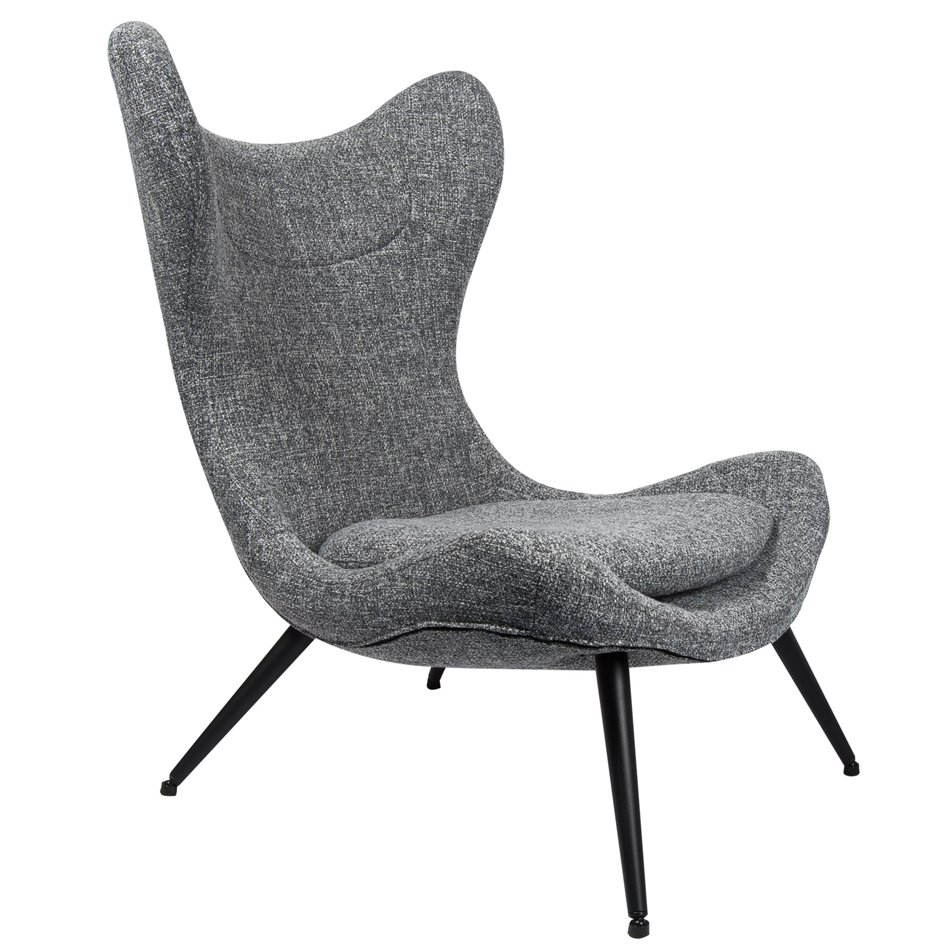 Кресло Zento, серое, H-100x77x90см, высота сиденья 40см