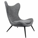 Кресло Zento, серое, H-100x77x90см, высота сиденья 40см