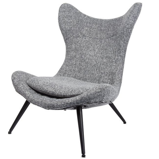 Кресло Zento, серое, H-100x77x90см, высота сиденья 40см