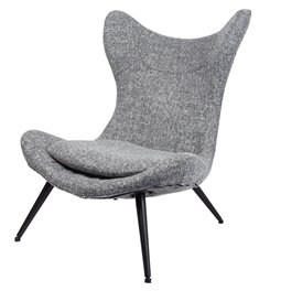 Кресло Zento, серое, H-100x77x90см, высота сиденья 40см