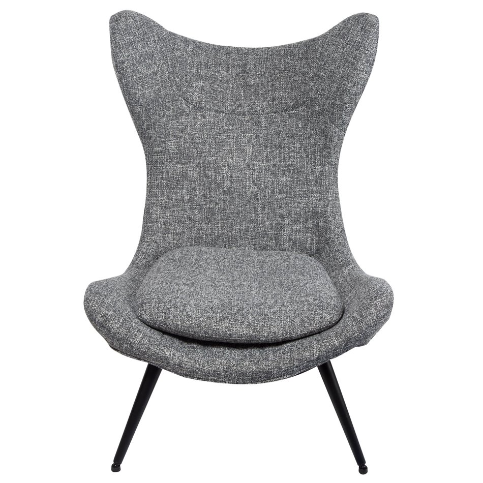 Кресло Zento, серое, H-100x77x90см, высота сиденья 40см