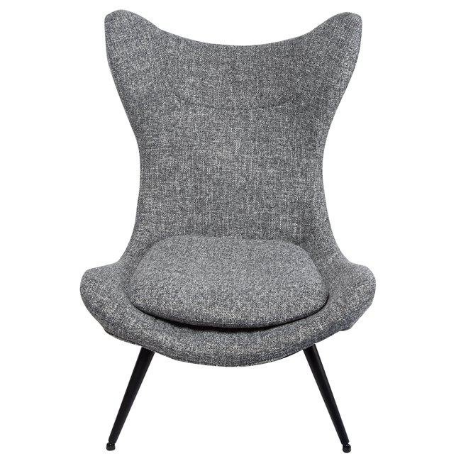 Кресло Zento, серое, H-100x77x90см, высота сиденья 40см