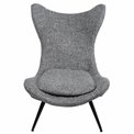 Кресло Zento, серое, H-100x77x90см, высота сиденья 40см