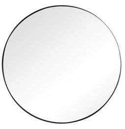 Wall mirror Iza, round, black color, D80x4cm