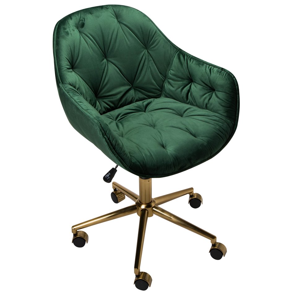 Office chair Slorino, green colour, H78-88x58x62cm, seat height 44-54cm