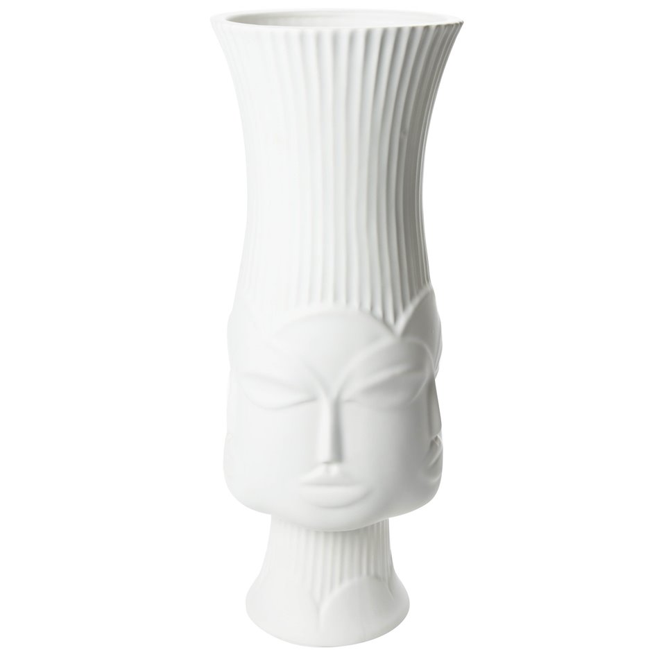 Vāze 5 Face woman medium, balta, H35cm, D13.5cm