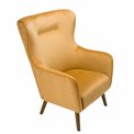 Кресло Dartford, бархат, желто-золотистое, H100x75x83см, высота сиденья 40см