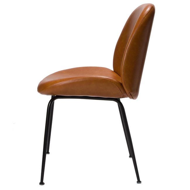 Dining chair Telmo, brown PU, H88x58x46cm, seat height 51cm