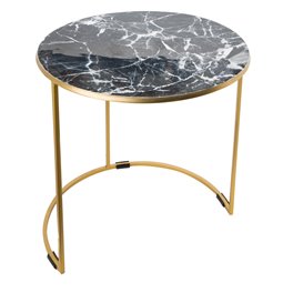Side table Lido, matt brass plating, enamel, H45cm, D45cm
