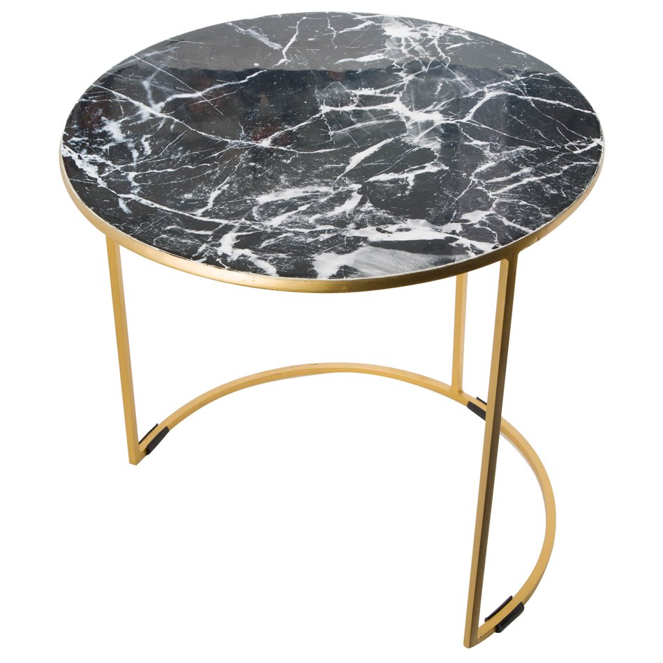 Side table Lido, matt brass plating, enamel, H45cm, D45cm