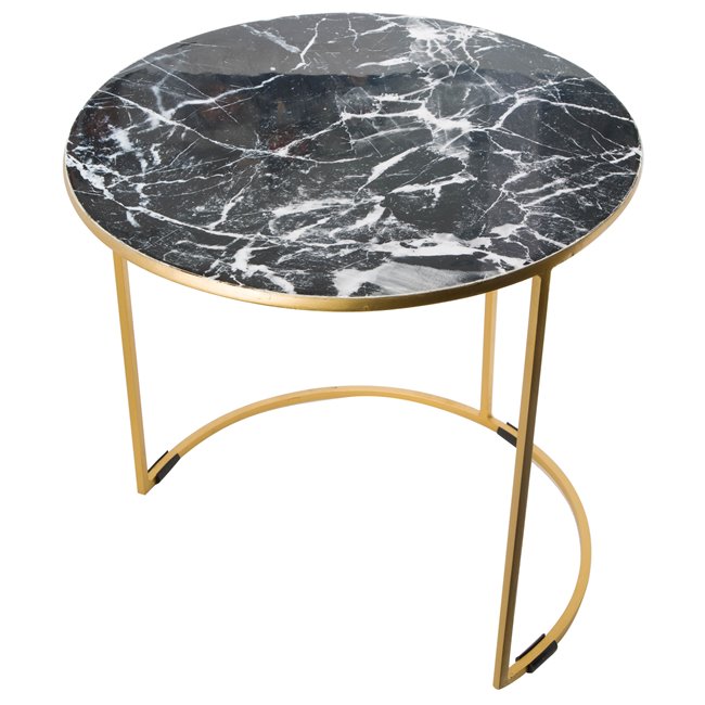 Side table Lido, matt brass plating, enamel, H45cm, D45cm