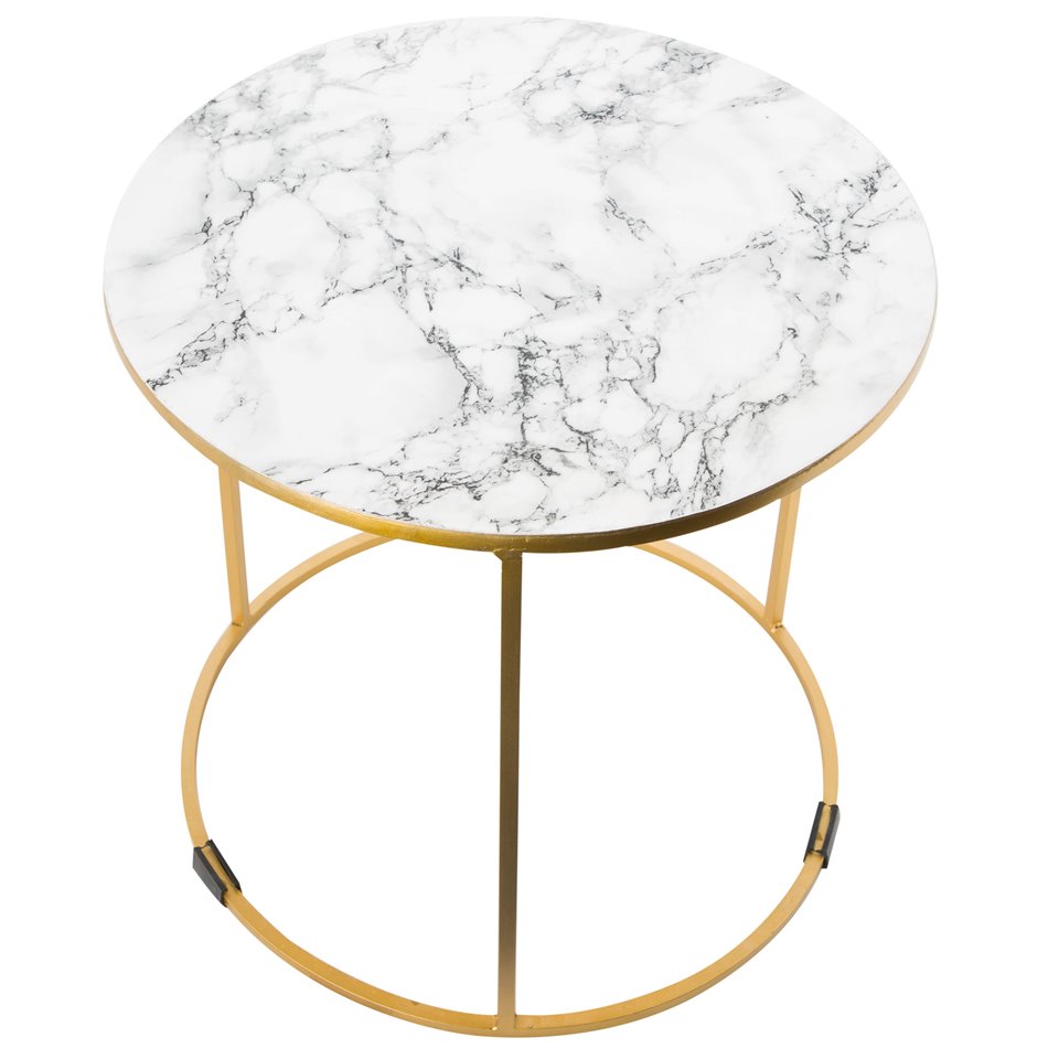 Side table Lima, matt brass plating, enamel, H41cm, D40cm