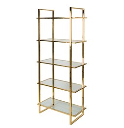 Display cabinet Edendorf, golden/clear glass, H185x81x40cm