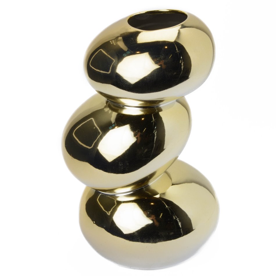 Vase Gardeja, gold color, H26.5cm, 17.2x13.6cm