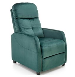 Recliner chair Helipe, dark green velvet, H103-76x64x84-135cm, seat H48cm