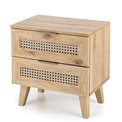 Bedside table Horeno, oak/black color, MDF, H52x50x34cm