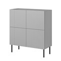 Sideboard Hasensio, light grey/black, MDF/metal, H110x100x42cm