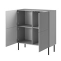 Sideboard Hasensio, light grey/black, MDF/metal, H110x100x42cm