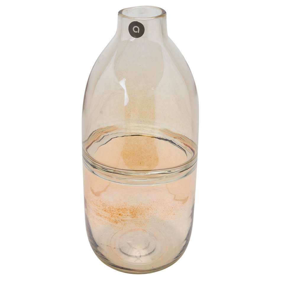 Ваза Bouteille Line, желтая, стекло, H30cm, D13.7cm