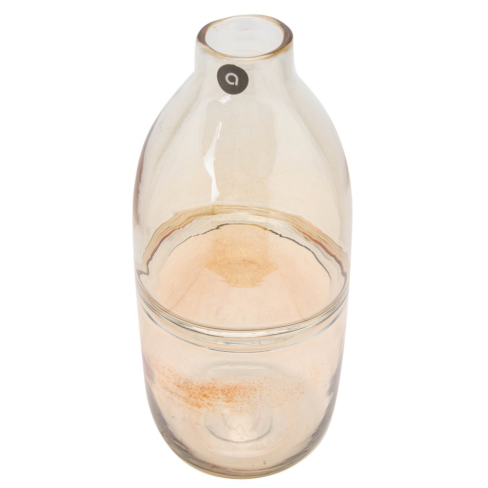 Ваза Bouteille Line, желтая, стекло, H30cm, D13.7cm