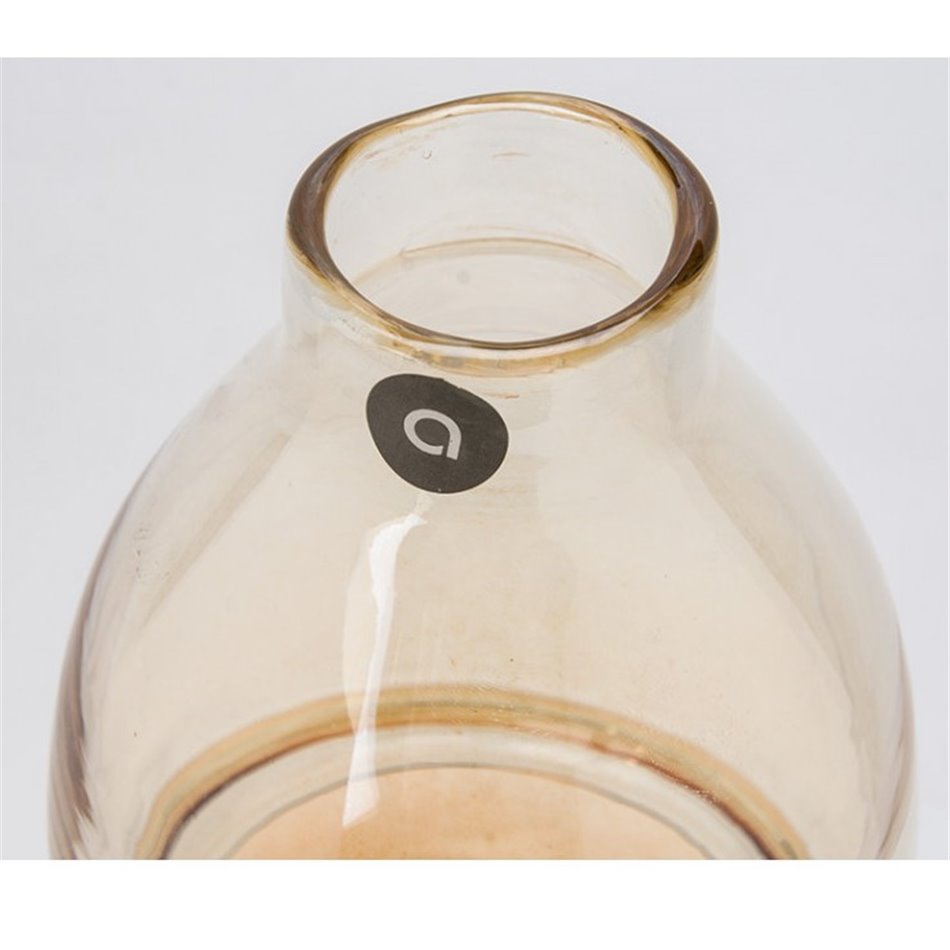 Ваза Bouteille Line, желтая, стекло, H30cm, D13.7cm