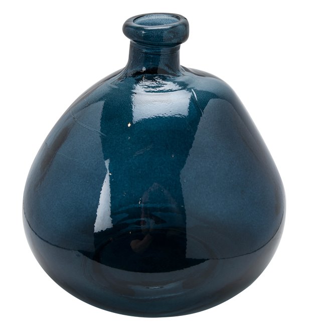 Vase Uly, glass, blue, H22xD23cm