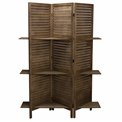 Wooden screen with 3 shelves, H170x120x26cm