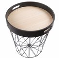 Table Kumi with tray, black, D35cm H38cm