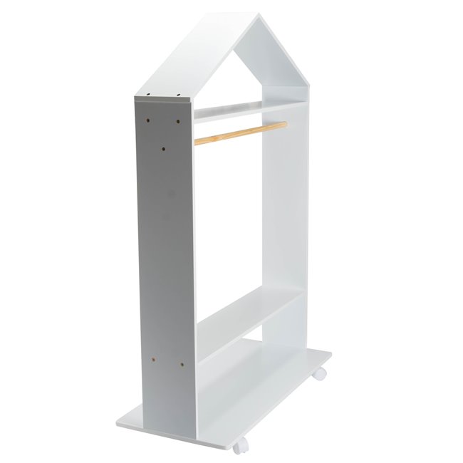 Shelf on wheels, white, H120x80.5x36cm