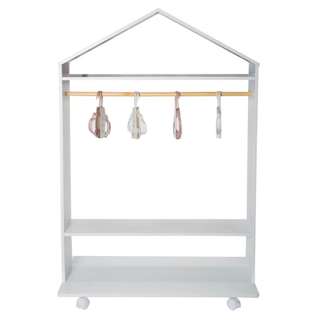 Shelf on wheels, white, H120x80.5x36cm