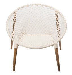 Armchair Raina, white, H83x85x89cm