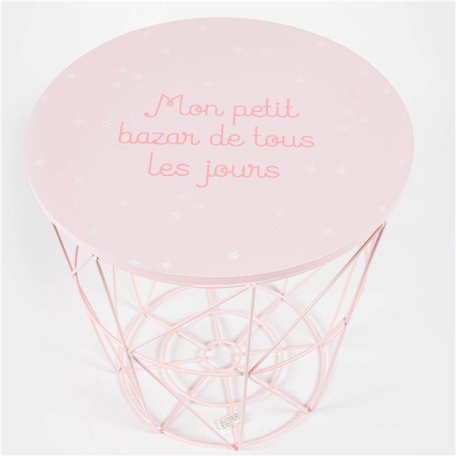 Table with storage space Kumi, pink, D29.5cm H30cm