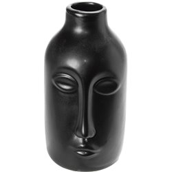Vase Face I, ceramic, black, H20cm, 11x10cm