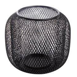 Candle holder Seoul, black, metal,  H18cm D16.5cm