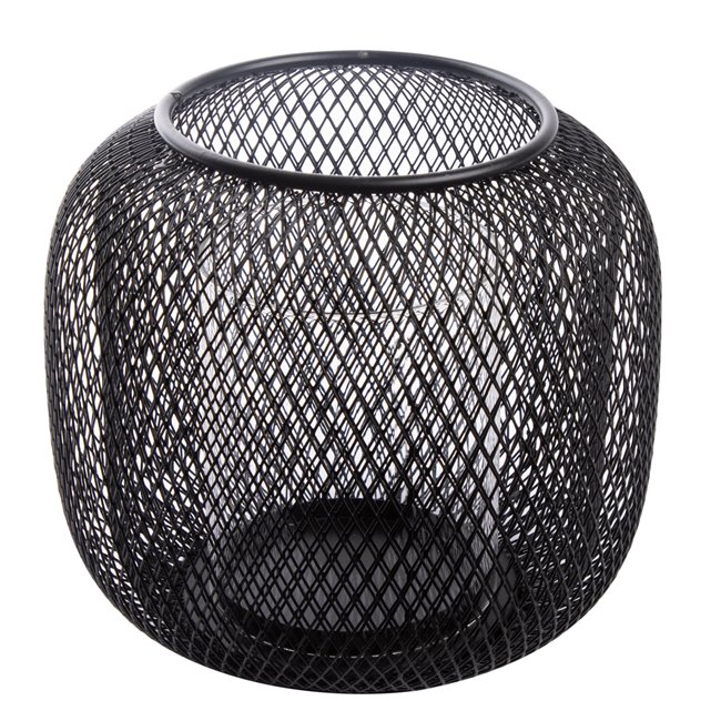 Candle holder Seoul, black, metal,  H18cm D16.5cm