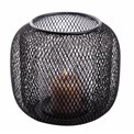 Candle holder Seoul, black, metal,  H18cm D16.5cm