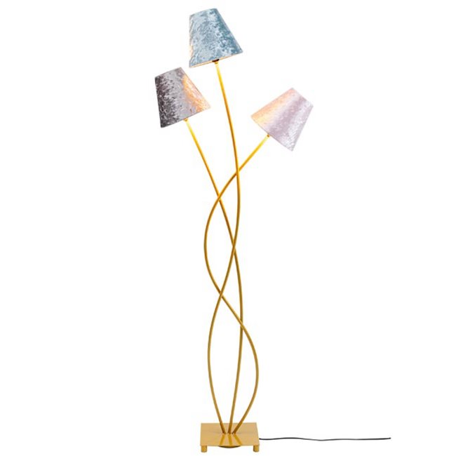 Floor lamp Flexible velvet brass, H130x47x18cm, E14 3x40W(MAX)
