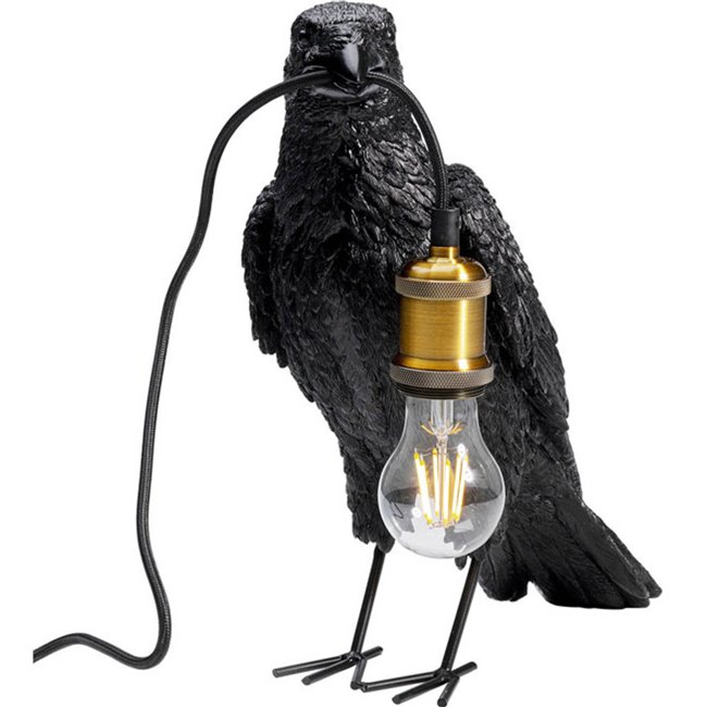 Table lamp Animal Crow, mat black, H34x31x14cm E27 40W(MAX)