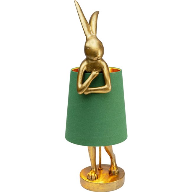 Table lamp Rabbit, golden/green, E14 5W(MAX), H68x23x26cm