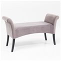 Bench Motley, velvet, grey color, H62x107x38cm, seat height 44cm