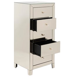 Cabinet Luxury Champagne, 5 drawers, spoguļvirsma, H110x49x41cm