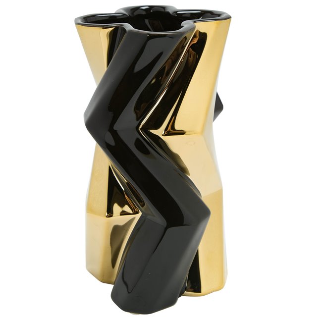 Vase Canto, black/golden, H19.5x11cm