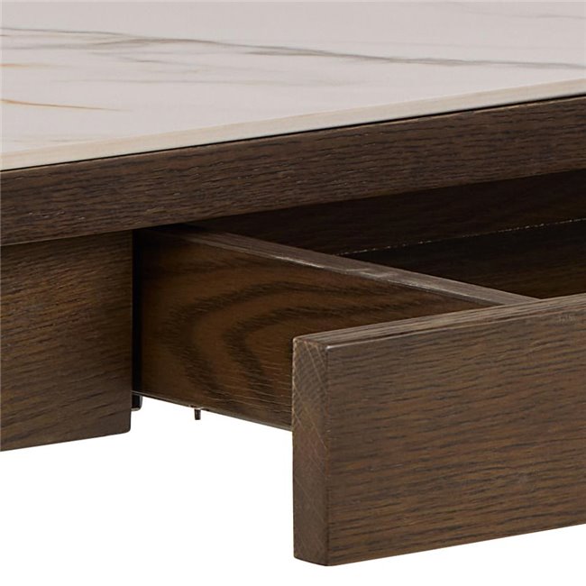 Console Authamp, brown/beige marble look, H75x100x40cm 