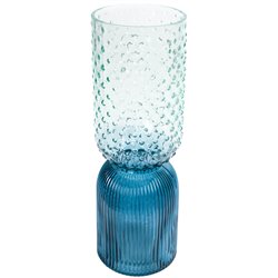 Vase Dots, blue, glass, D13x38cm