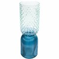 Vase Dots, blue, glass, D13x38cm