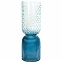 Vase Dots, blue, glass, D13x38cm