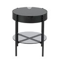 Кофейный столик Atipton, черный/серый, стеклянная столешница, H50см, D45см