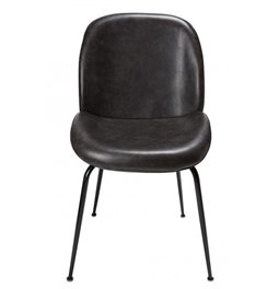Dining chair Telmo, black PU, H88x58x46cm, seat height 51cm
