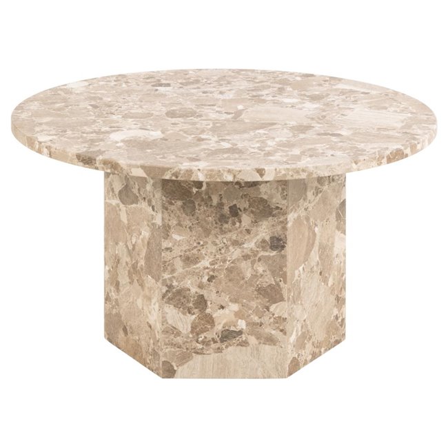 Coffee table Axos, beige marble, H42xD80cm 