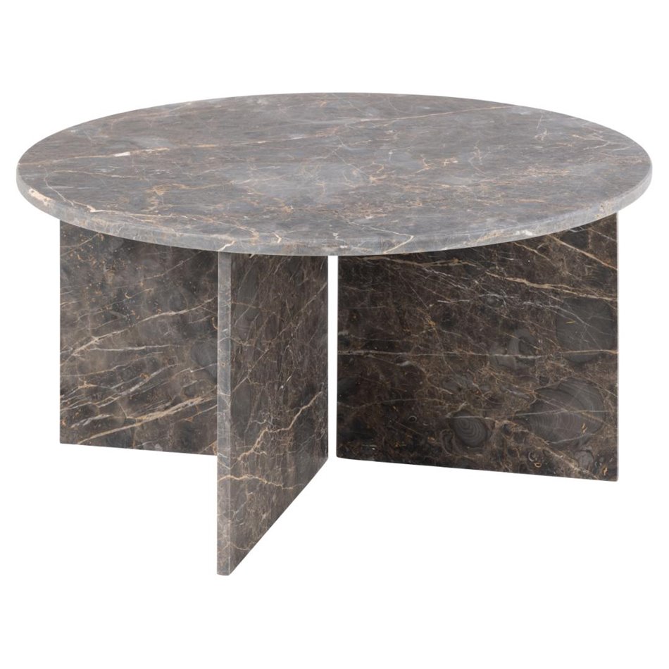 Coffee table Avega, grey marble, H42xD90cm 